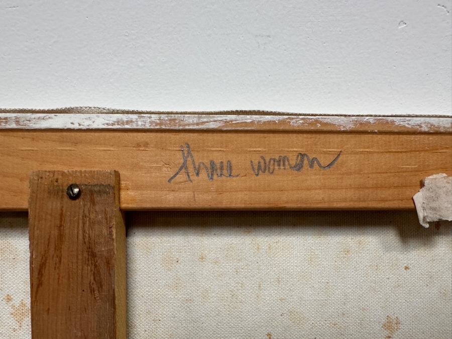 Gerrit Greve (1948-2024, Cardiff by the Sea, CA) Original Acrylic Drip Painting On Canvas Titled 'Three Women'  Signed Lower Right 36' X 36' Estimate $1,296 - $1,620 [Photo 7]