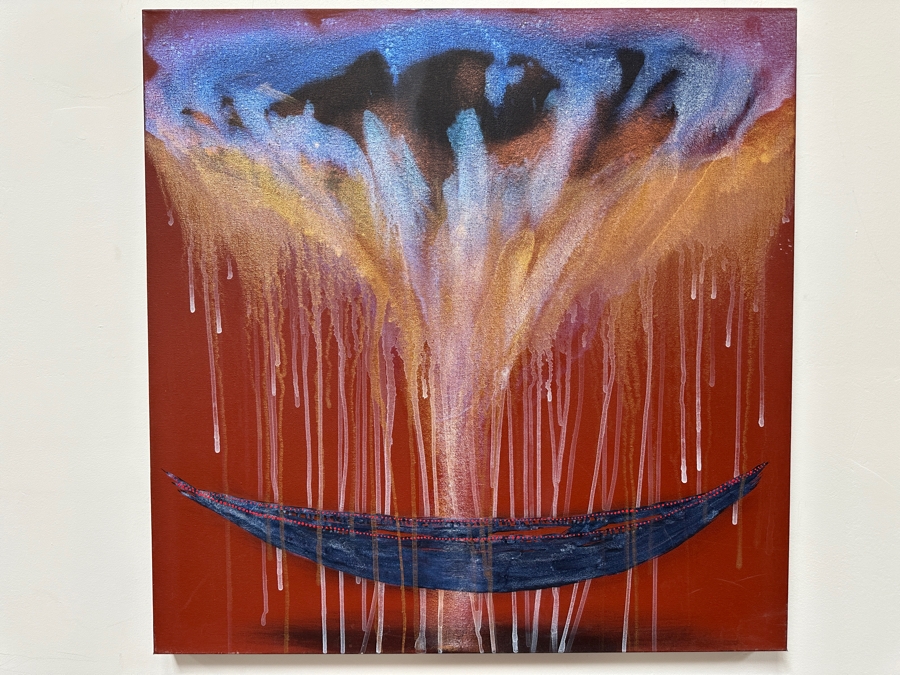 Gerrit Greve (1948-2024, Cardiff by the Sea, CA) Original Acrylic Painting On Canvas Titled 'Voyage 113' 2013 Signed Verso 36' X 36' Estimate $1,296 - $1,620 [Photo 2]