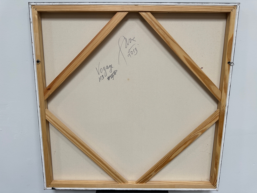 Gerrit Greve (1948-2024, Cardiff by the Sea, CA) Original Acrylic Painting On Canvas Titled 'Voyage 113' 2013 Signed Verso 36' X 36' Estimate $1,296 - $1,620 [Photo 5]