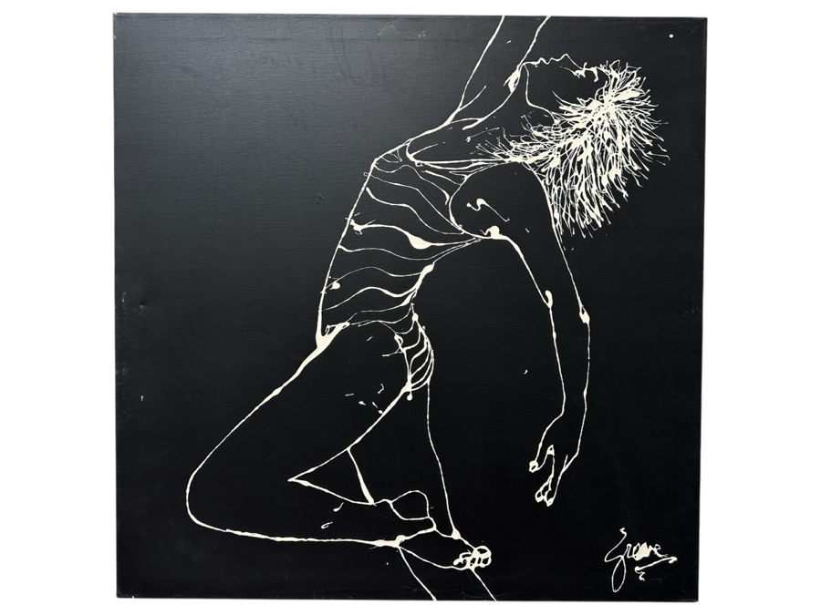 Gerrit Greve (1948-2024, Cardiff by the Sea, CA) Original Acrylic Drip Painting On Canvas Signed Lower Right 36' X 36' Estimate $1,296 - $1,620