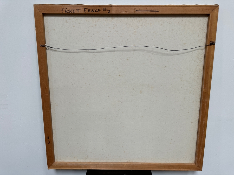 Gerrit Greve (1948-2024, Cardiff by the Sea, CA) Original Acrylic Painting On Canvas Titled 'Picket Fence In Cardiff #2'  Signed Lower Right 36' X 36' Estimate $1,296 - $1,620 [Photo 6]