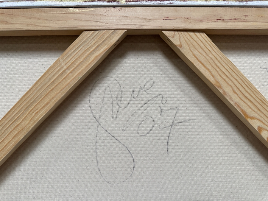 Gerrit Greve (1948-2024, Cardiff by the Sea, CA) Original Acrylic Sand Painting On Canvas Titled 'Journey 158' 2007 Signed Verso 36' X 36' Estimate $1,296 - $1,620 [Photo 7]