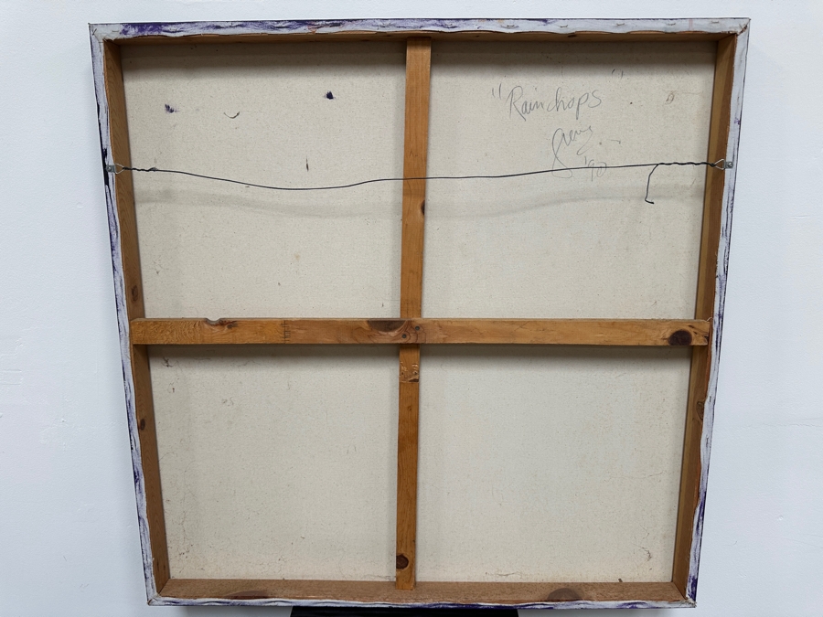 Gerrit Greve (1948-2024, Cardiff by the Sea, CA) Original Acrylic Painting On Canvas Titled 'Raindrops' 1990 Signed Lower Right And Verso 36' X 36' Estimate $1,296 - $1,620 [Photo 6]