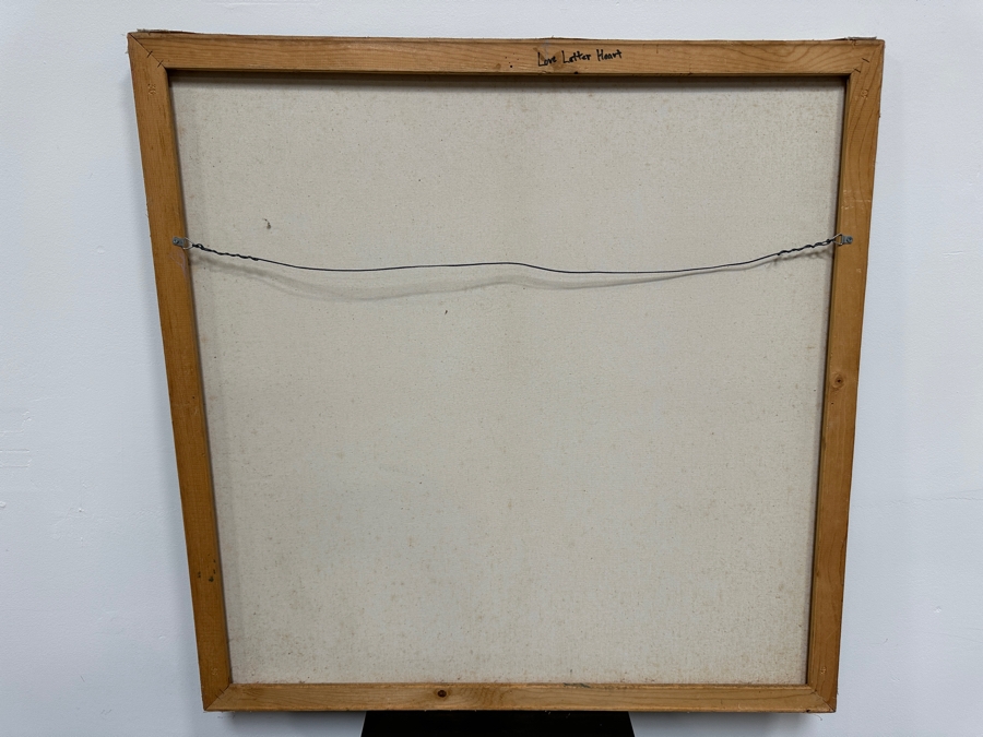 Gerrit Greve (1948-2024, Cardiff by the Sea, CA) Original Acrylic Painting On Canvas Titled 'Love Letter Heart'  Signed Lower Right 36' X 36' Estimate $1,296 - $1,620 [Photo 7]