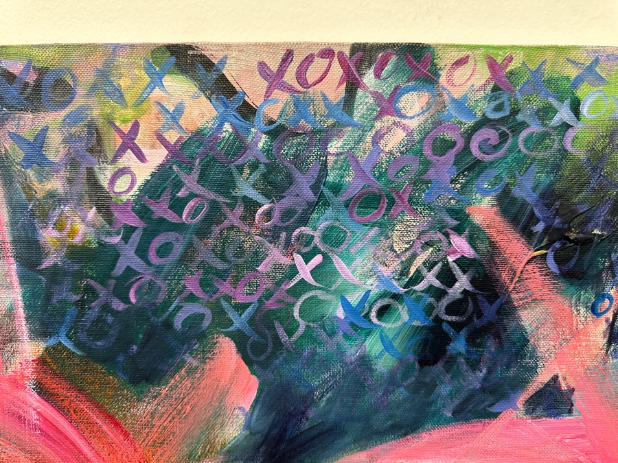 Gerrit Greve (1948-2024, Cardiff by the Sea, CA) Original Acrylic Painting On Canvas Titled 'Love Letter Heart'  Signed Lower Right 36' X 36' Estimate $1,296 - $1,620 [Photo 4]