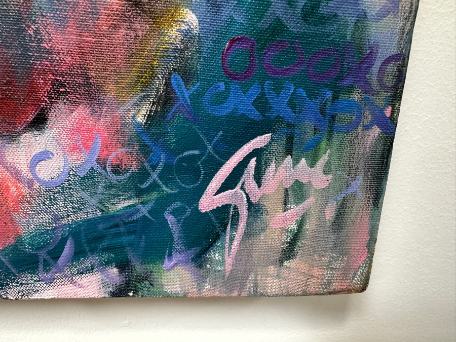 Gerrit Greve (1948-2024, Cardiff by the Sea, CA) Original Acrylic Painting On Canvas Titled 'Love Letter Heart'  Signed Lower Right 36' X 36' Estimate $1,296 - $1,620 [Photo 6]