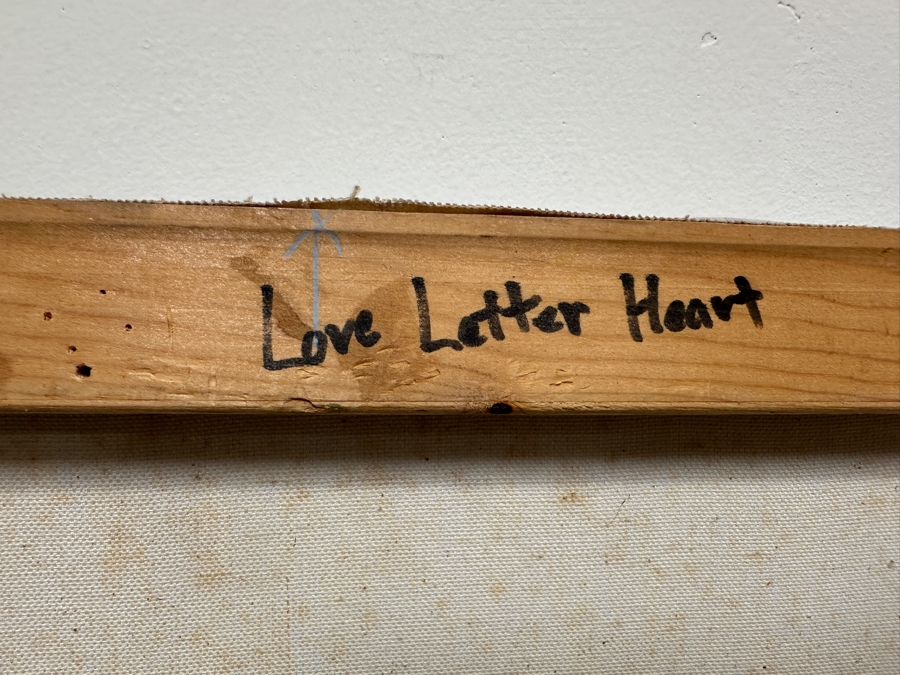 Gerrit Greve (1948-2024, Cardiff by the Sea, CA) Original Acrylic Painting On Canvas Titled 'Love Letter Heart'  Signed Lower Right 36' X 36' Estimate $1,296 - $1,620 [Photo 8]