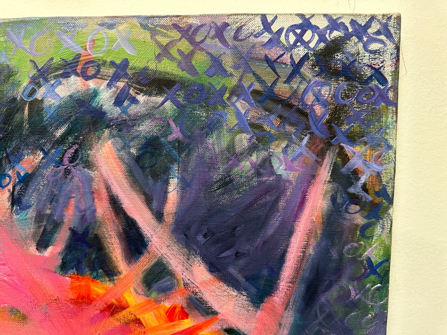 Gerrit Greve (1948-2024, Cardiff by the Sea, CA) Original Acrylic Painting On Canvas Titled 'Love Letter Heart'  Signed Lower Right 36' X 36' Estimate $1,296 - $1,620 [Photo 5]