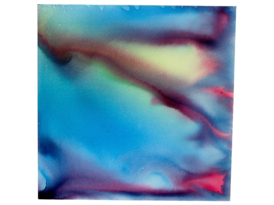 Gerrit Greve (1948-2024, Cardiff by the Sea, CA) Original Acrylic Painting On Canvas Titled 'Flowers 9' 2020 Signed Verso 36' X 36' Estimate $1,296 - $1,620
