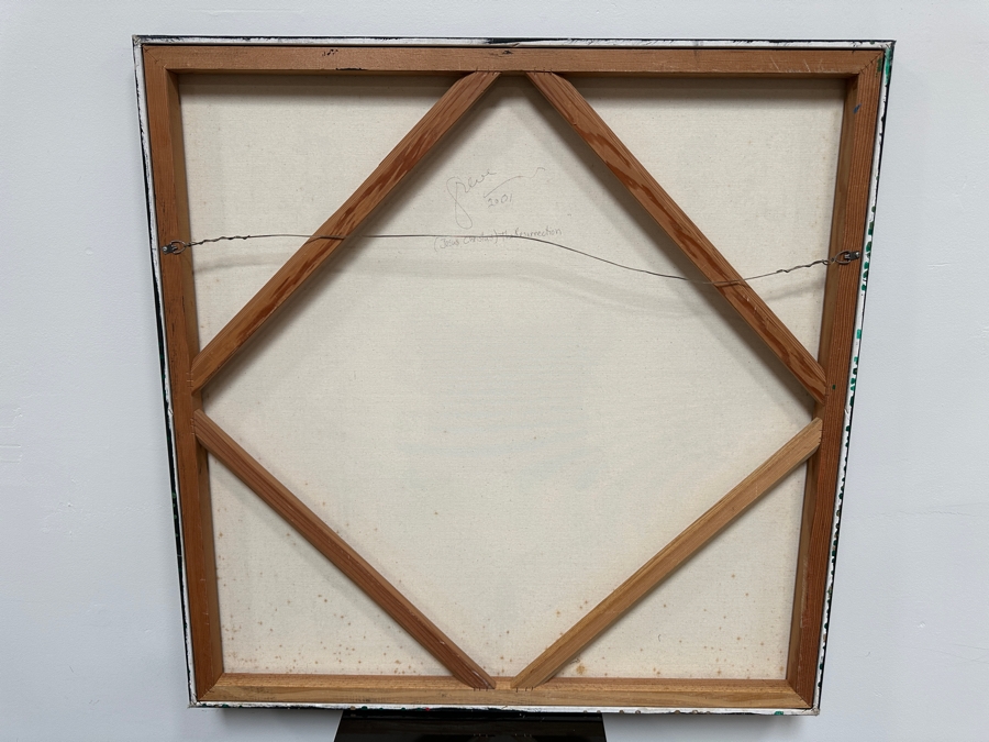 Gerrit Greve (1948-2024, Cardiff by the Sea, CA) Original Acrylic Sand Painting On Canvas Titled '(Jesus Christus) The Resurrection' 2001 Signed Verso 36' X 36' Estimate $1,296 - $1,620 [Photo 8]