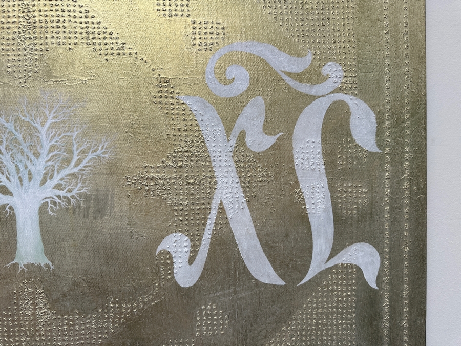 Gerrit Greve (1948-2024, Cardiff by the Sea, CA) Original Acrylic Sand Painting On Canvas Titled '(Jesus Christus) The Resurrection' 2001 Signed Verso 36' X 36' Estimate $1,296 - $1,620 [Photo 7]