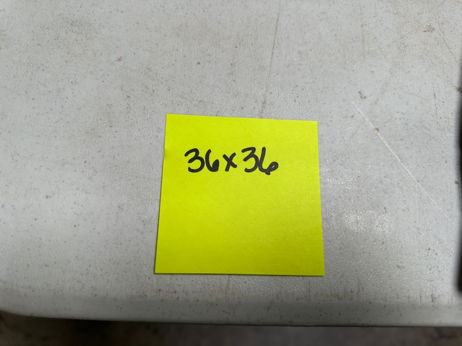 Gerrit Greve (1948-2024, Cardiff by the Sea, CA) Original Acrylic Sand Painting On Canvas Titled 'Jesus Christus: The Crucifixion' 2001 Signed Verso 36' X 36' Estimate $1,296 - $1,620 [Photo 8]