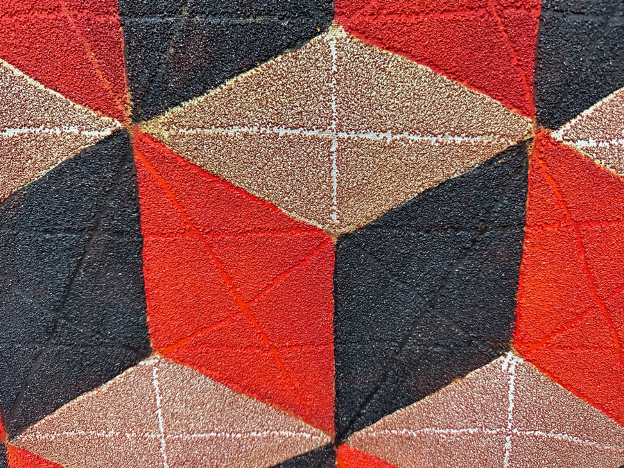 Gerrit Greve (1948-2024, Cardiff by the Sea, CA) Original Acrylic Sand Painting On Canvas 2009 Signed Verso 24' X 48' Estimate $1,152 - $1,440 [Photo 4]