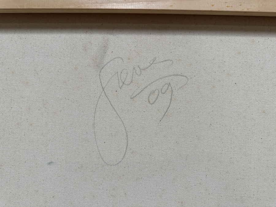 Gerrit Greve (1948-2024, Cardiff by the Sea, CA) Original Acrylic Sand Painting On Canvas 2009 Signed Verso 24' X 48' Estimate $1,152 - $1,440 [Photo 6]