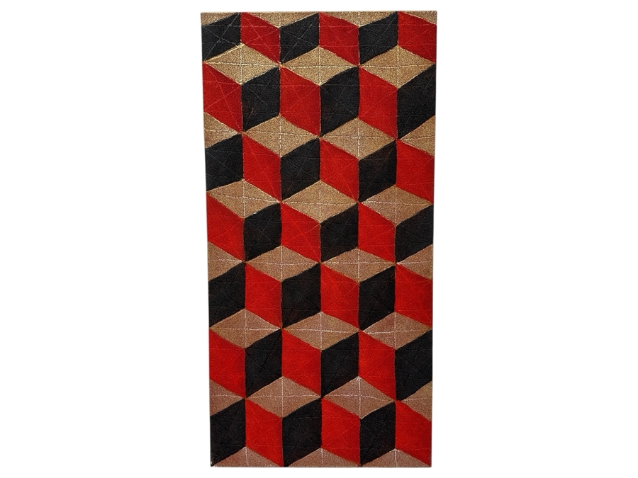 Gerrit Greve (1948-2024, Cardiff by the Sea, CA) Original Acrylic Sand Painting On Canvas 2009 Signed Verso 24' X 48' Estimate $1,152 - $1,440 [Photo 1]