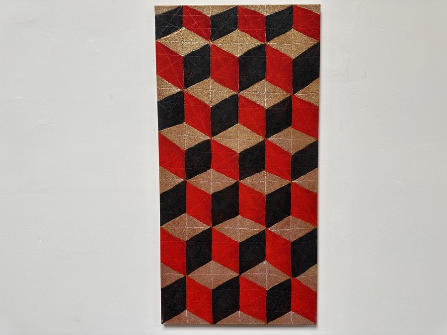 Gerrit Greve (1948-2024, Cardiff by the Sea, CA) Original Acrylic Sand Painting On Canvas 2009 Signed Verso 24' X 48' Estimate $1,152 - $1,440 [Photo 2]