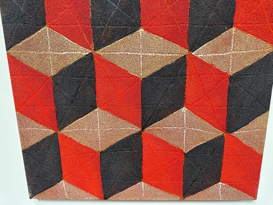 Gerrit Greve (1948-2024, Cardiff by the Sea, CA) Original Acrylic Sand Painting On Canvas 2009 Signed Verso 24' X 48' Estimate $1,152 - $1,440 [Photo 3]