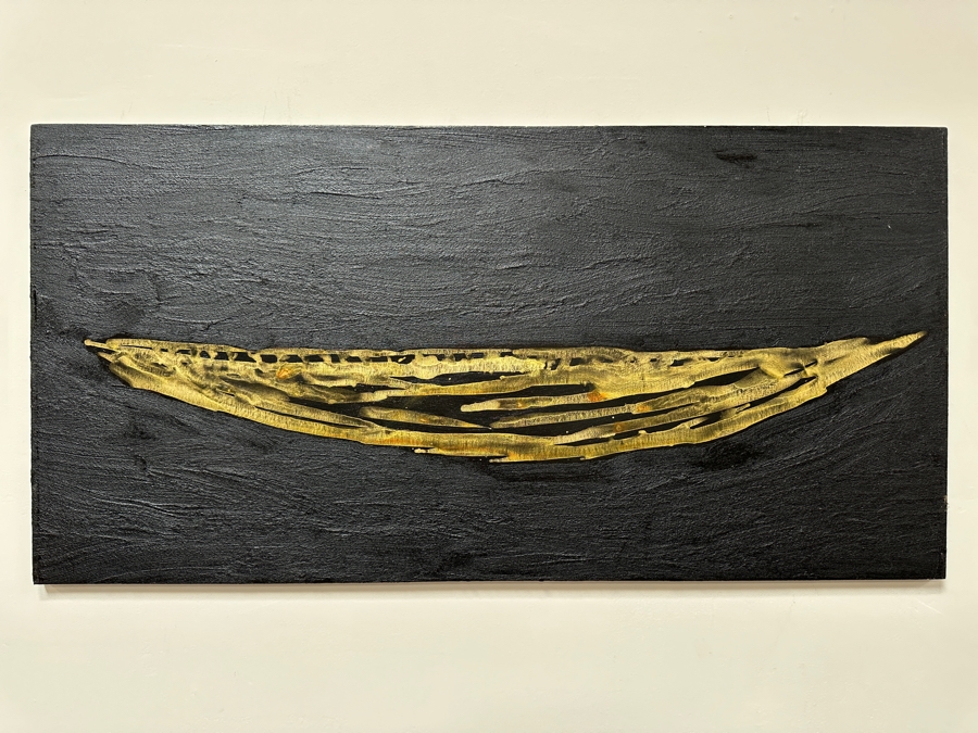 Gerrit Greve (1948-2024, Cardiff by the Sea, CA) Original Acrylic Painting On Canvas Titled 'Spirit Boat I' 2007 Signed Verso 48' X 24' Estimate $1,152 - $1,440 [Photo 2]