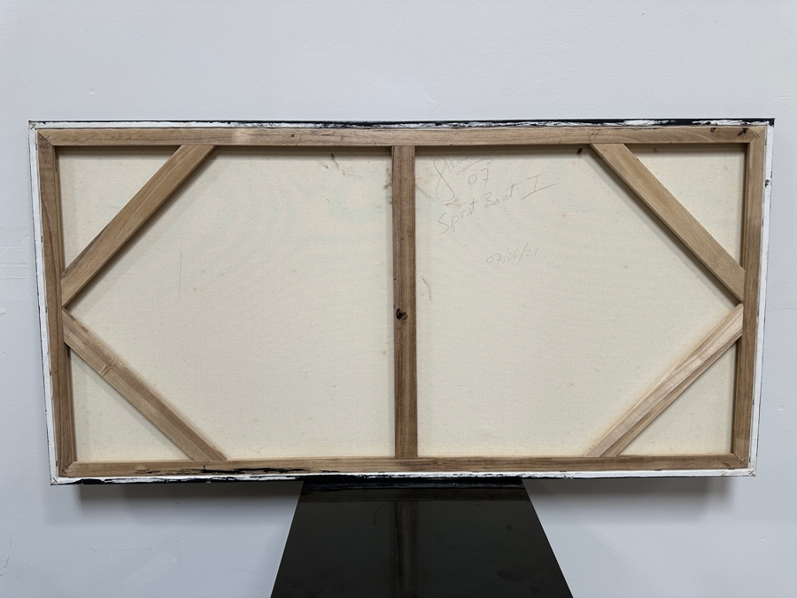 Gerrit Greve (1948-2024, Cardiff by the Sea, CA) Original Acrylic Painting On Canvas Titled 'Spirit Boat I' 2007 Signed Verso 48' X 24' Estimate $1,152 - $1,440 [Photo 6]