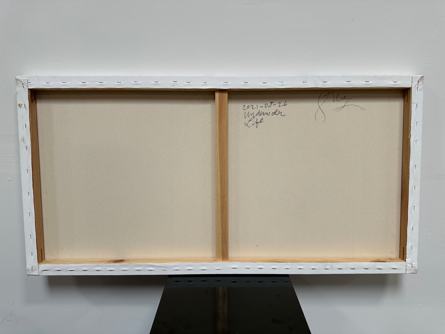 Gerrit Greve (1948-2024, Cardiff by the Sea, CA) Original Acrylic Painting On Canvas Titled 'Underwater Life' 2021 Signed Verso 48' X 24' Estimate $1,152 - $1,440 [Photo 5]