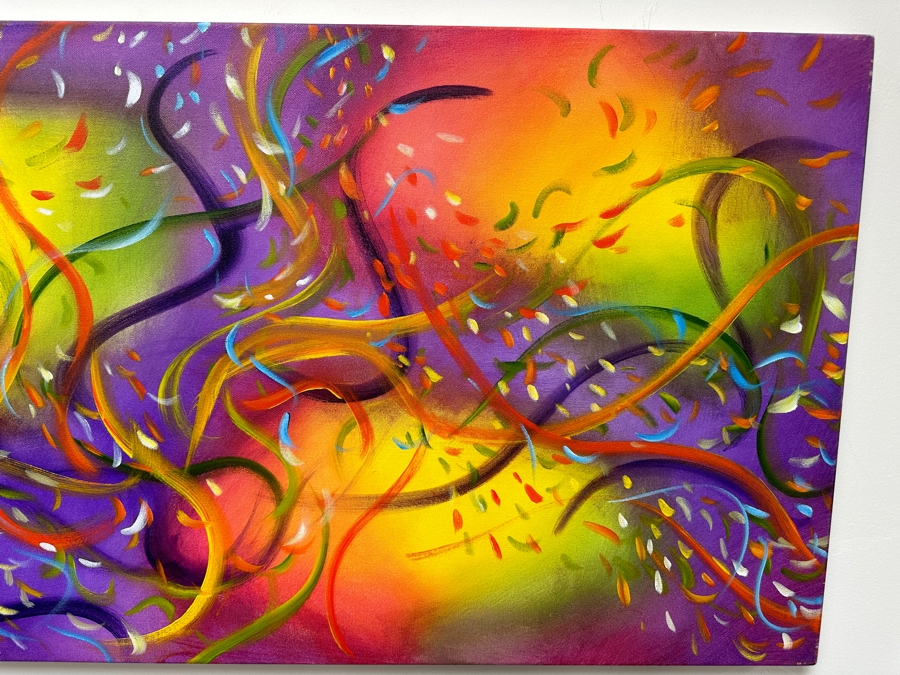 Gerrit Greve (1948-2024, Cardiff by the Sea, CA) Original Acrylic Painting On Canvas Titled 'Underwater Life' 2021 Signed Verso 48' X 24' Estimate $1,152 - $1,440 [Photo 3]