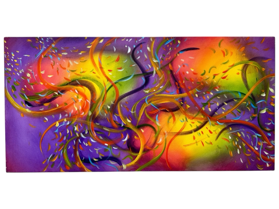 Gerrit Greve (1948-2024, Cardiff by the Sea, CA) Original Acrylic Painting On Canvas Titled 'Underwater Life' 2021 Signed Verso 48' X 24' Estimate $1,152 - $1,440 [Photo 1]