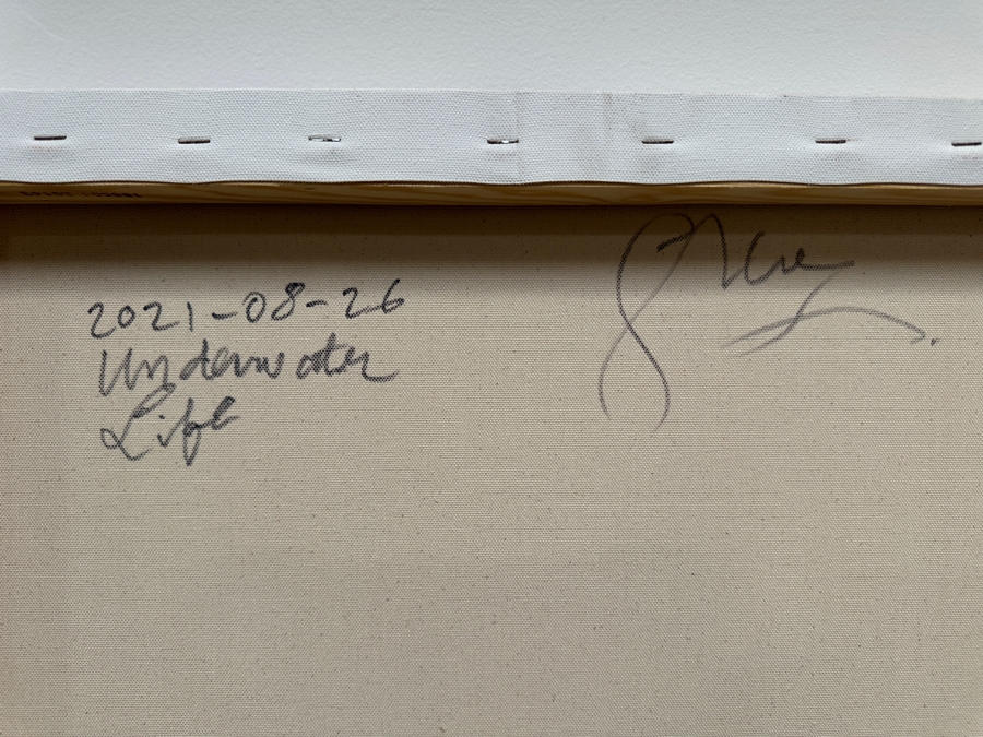 Gerrit Greve (1948-2024, Cardiff by the Sea, CA) Original Acrylic Painting On Canvas Titled 'Underwater Life' 2021 Signed Verso 48' X 24' Estimate $1,152 - $1,440 [Photo 6]