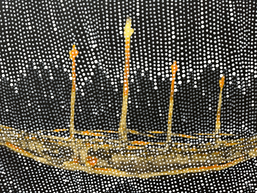 Gerrit Greve (1948-2024, Cardiff by the Sea, CA) Original Acrylic Painting On Canvas Titled 'Spirit Boat 41' 2007 Signed Verso 48' X 24' Estimate $1,152 - $1,440 [Photo 3]