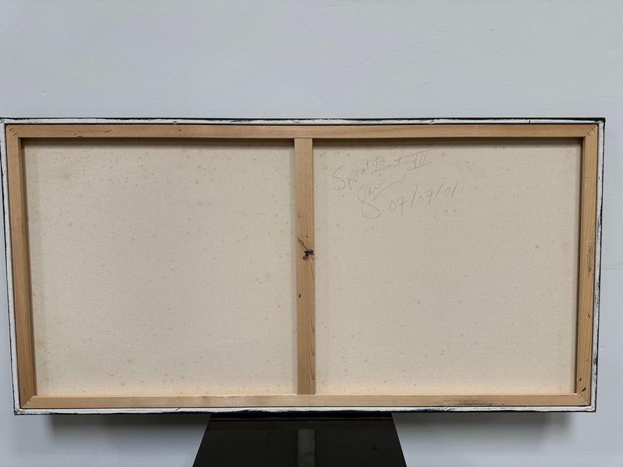 Gerrit Greve (1948-2024, Cardiff by the Sea, CA) Original Acrylic Painting On Canvas Titled 'Spirit Boat VII' 2007 Signed Verso 48' X 24' Estimate $1,152 - $1,440 [Photo 6]