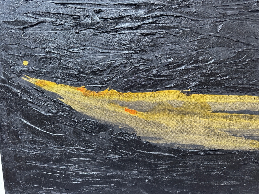 Gerrit Greve (1948-2024, Cardiff by the Sea, CA) Original Acrylic Painting On Canvas Titled 'Spirit Boat VII' 2007 Signed Verso 48' X 24' Estimate $1,152 - $1,440 [Photo 3]