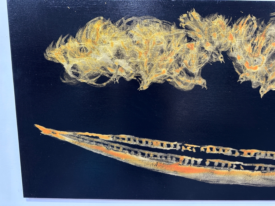 Gerrit Greve (1948-2024, Cardiff by the Sea, CA) Original Acrylic Painting On Canvas Titled 'Spirit Boat Allegory 53' 2007 Signed Verso 48' X 24' Estimate $1,152 - $1,440 [Photo 5]