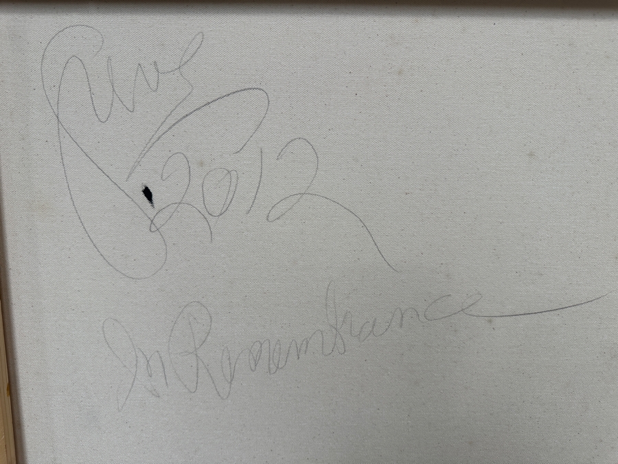 Gerrit Greve (1948-2024, Cardiff by the Sea, CA) Original Acrylic Sand Painting On Canvas Titled 'In Remembrance United States Flag' 2012 Signed Verso 48' X 24' Estimate $1,152 - $1,440 [Photo 8]