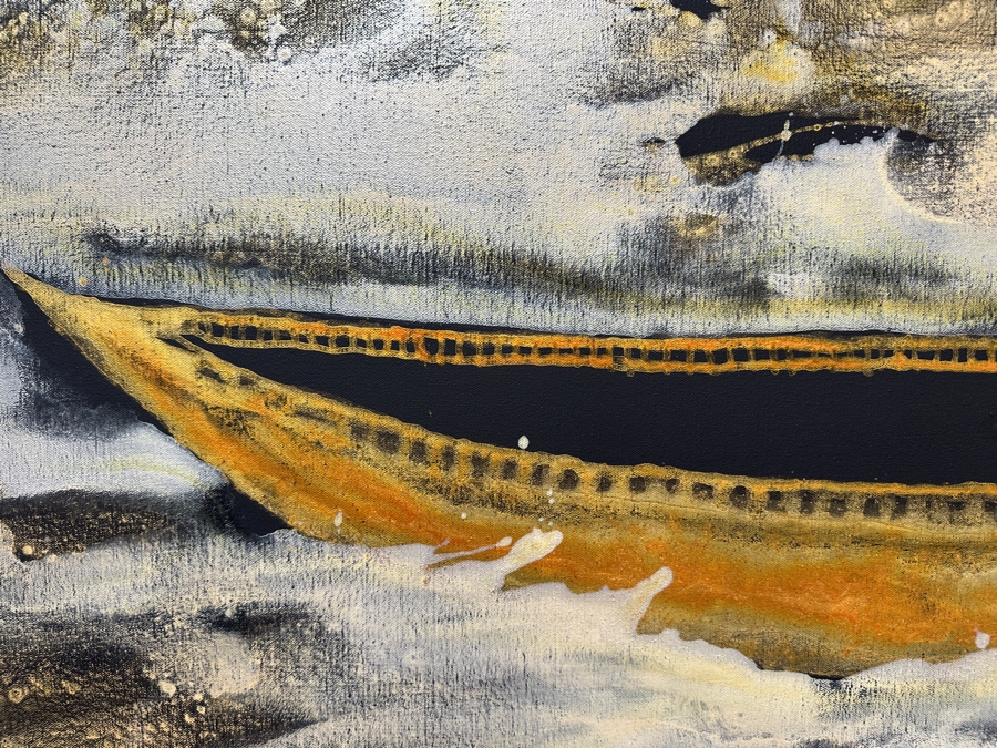 Gerrit Greve (1948-2024, Cardiff by the Sea, CA) Original Acrylic Painting On Canvas Titled 'Voyage 121' 2014 Signed Verso 48' X 24' Estimate $1,152 - $1,440 [Photo 3]