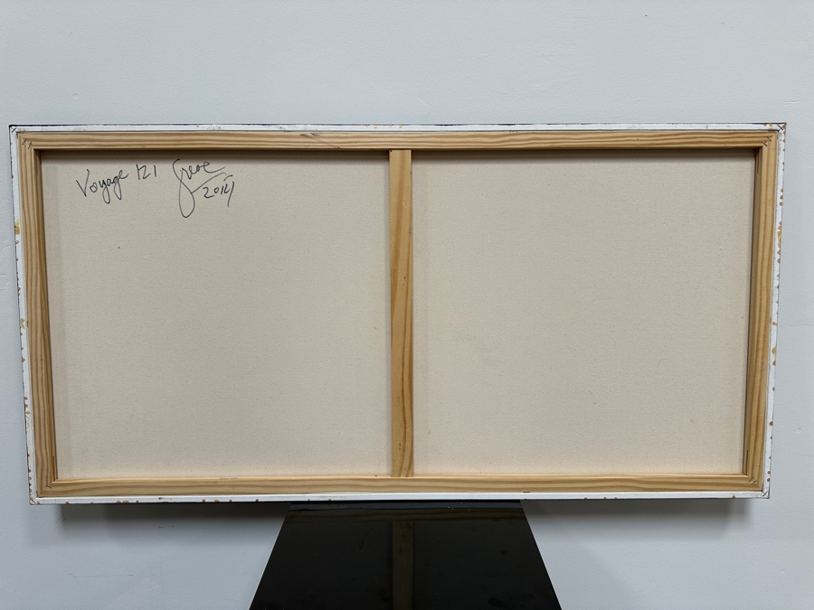 Gerrit Greve (1948-2024, Cardiff by the Sea, CA) Original Acrylic Painting On Canvas Titled 'Voyage 121' 2014 Signed Verso 48' X 24' Estimate $1,152 - $1,440 [Photo 6]