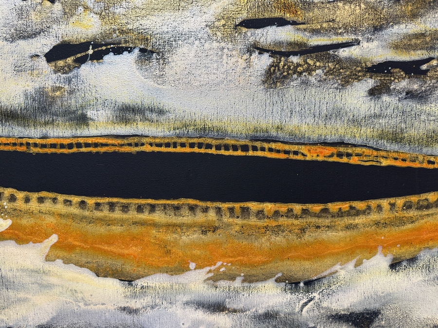 Gerrit Greve (1948-2024, Cardiff by the Sea, CA) Original Acrylic Painting On Canvas Titled 'Voyage 121' 2014 Signed Verso 48' X 24' Estimate $1,152 - $1,440 [Photo 4]