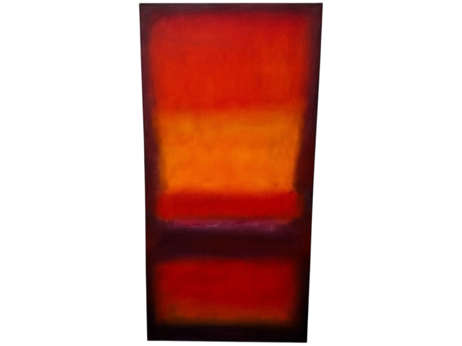 Gerrit Greve (1948-2024, Cardiff by the Sea, CA) Original Acrylic Painting On Canvas Titled 'Abstract Color Field In Manner Of Mark Rothko' Signed Verso 24' X 48' Estimate $1,152 - $1,440 [Photo 1]