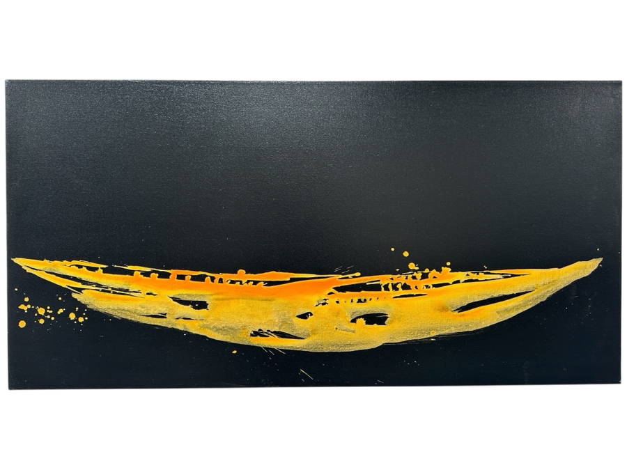 Gerrit Greve (1948-2024, Cardiff by the Sea, CA) Original Acrylic Painting On Canvas Titled 'Spirit Boat 81' 2007 Signed Verso 48' X 24' Estimate $1,152 - $1,440 [Photo 1]