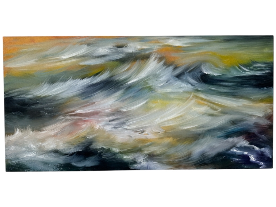 Gerrit Greve (1948-2024, Cardiff by the Sea, CA) Original Acrylic Painting On Canvas Titled 'Ocean Legends' 2003 Signed Lower Left And Verso 48' X 24' Estimate $1,152 - $1,440