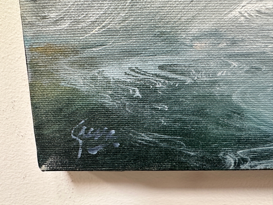 Gerrit Greve (1948-2024, Cardiff by the Sea, CA) Original Acrylic Painting On Canvas Titled 'Ocean Legends' 2003 Signed Lower Left And Verso 48' X 24' Estimate $1,152 - $1,440 [Photo 5]