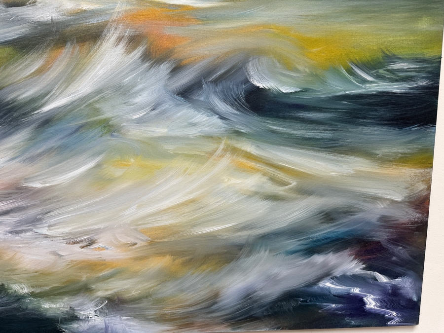 Gerrit Greve (1948-2024, Cardiff by the Sea, CA) Original Acrylic Painting On Canvas Titled 'Ocean Legends' 2003 Signed Lower Left And Verso 48' X 24' Estimate $1,152 - $1,440 [Photo 4]