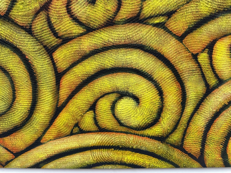 Gerrit Greve (1948-2024, Cardiff by the Sea, CA) Original Acrylic Painting On Canvas Titled 'Yellow Waves' 1992 Signed Verso 30' X 40' Estimate $1,200 - $1,500 [Photo 3]