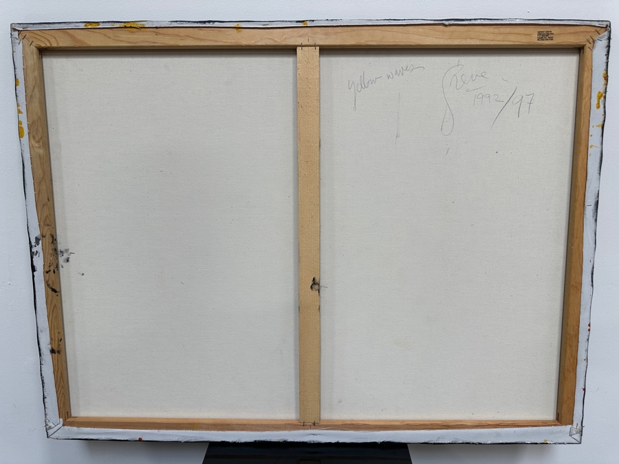 Gerrit Greve (1948-2024, Cardiff by the Sea, CA) Original Acrylic Painting On Canvas Titled 'Yellow Waves' 1992 Signed Verso 30' X 40' Estimate $1,200 - $1,500 [Photo 4]