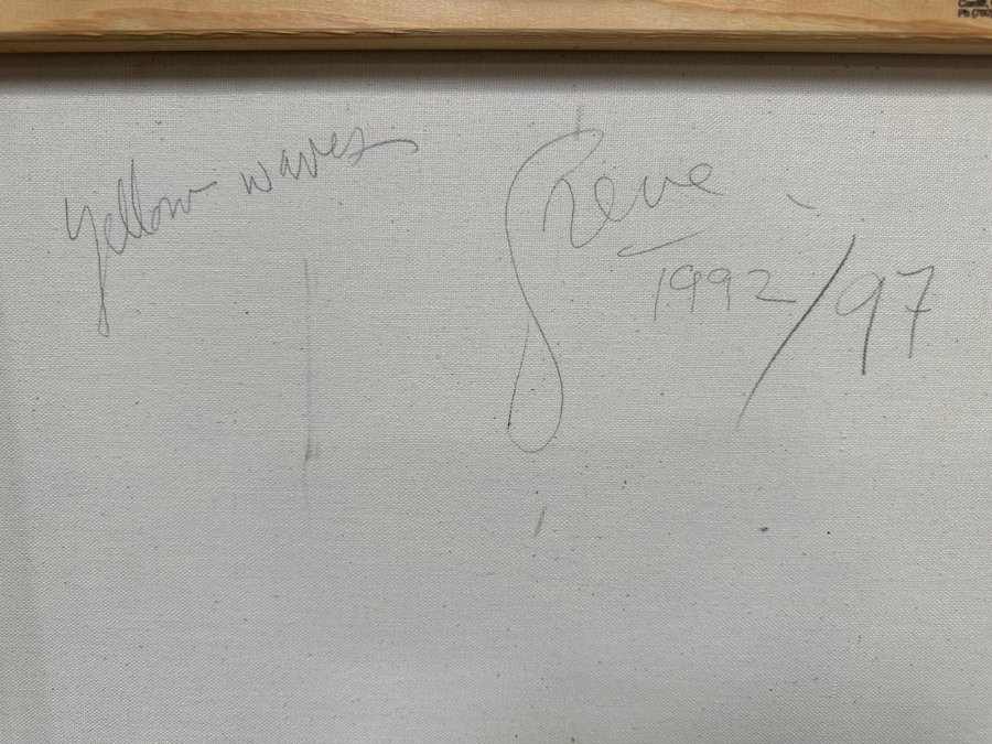 Gerrit Greve (1948-2024, Cardiff by the Sea, CA) Original Acrylic Painting On Canvas Titled 'Yellow Waves' 1992 Signed Verso 30' X 40' Estimate $1,200 - $1,500 [Photo 5]