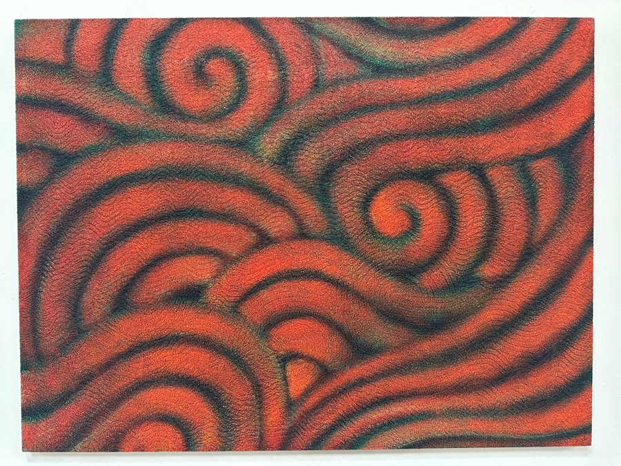 Gerrit Greve (1948-2024, Cardiff by the Sea, CA) Original Acrylic Painting On Canvas Titled 'Red Waves' 1992 Signed Verso 30' X 40' Estimate $1,200 - $1,500 [Photo 2]