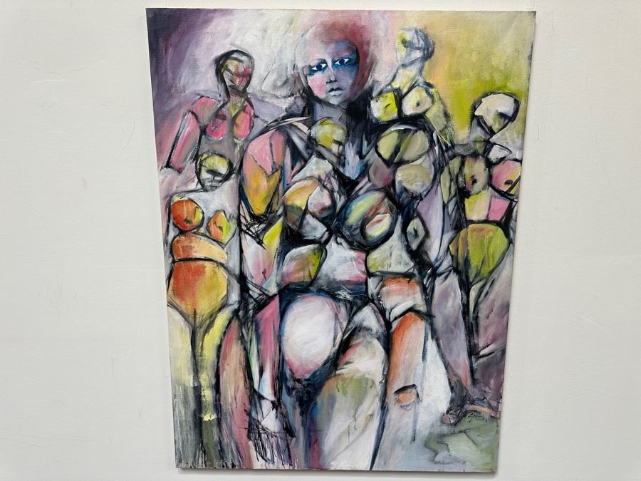 Gerrit Greve (1948-2024, Cardiff by the Sea, CA) Original Acrylic Painting On Canvas Titled 'Multiple Nude' Signed Lower Right 30' X 40' Estimate $1,200 - $1,500 [Photo 2]