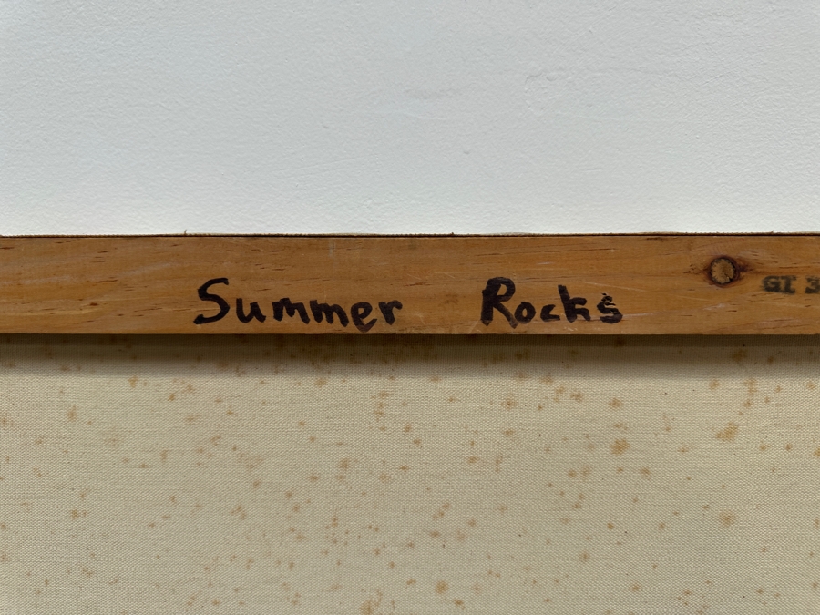 Gerrit Greve (1948-2024, Cardiff by the Sea, CA) Original Acrylic Painting On Canvas Titled 'Summer Rocks'  Signed Lower Right 40' X 30' Estimate $1,200 - $1,500 [Photo 6]