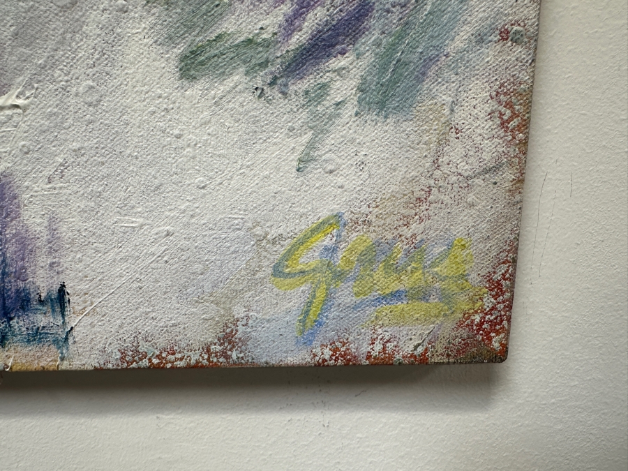 Gerrit Greve (1948-2024, Cardiff by the Sea, CA) Original Acrylic Painting On Canvas Titled 'Summer Rocks'  Signed Lower Right 40' X 30' Estimate $1,200 - $1,500 [Photo 4]