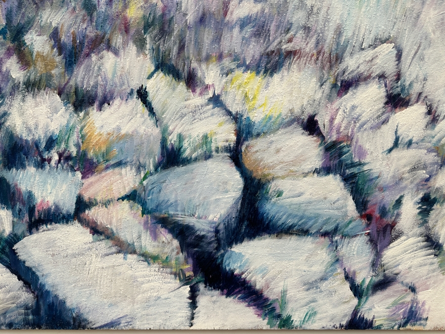 Gerrit Greve (1948-2024, Cardiff by the Sea, CA) Original Acrylic Painting On Canvas Titled 'Summer Rocks'  Signed Lower Right 40' X 30' Estimate $1,200 - $1,500 [Photo 3]