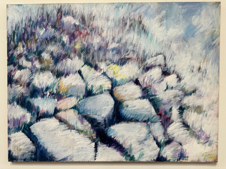 Gerrit Greve (1948-2024, Cardiff by the Sea, CA) Original Acrylic Painting On Canvas Titled 'Summer Rocks'  Signed Lower Right 40' X 30' Estimate $1,200 - $1,500 [Photo 2]