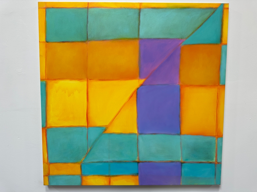 Gerrit Greve (1948-2024, Cardiff by the Sea, CA) Original Acrylic Painting On Canvas Titled 'Structure 23' 2022 Signed Verso 48' X 48' Estimate $2,304 - $2,880 [Photo 2]